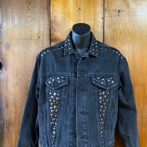 For the Republic Studded Black/Gray Denim Jacket